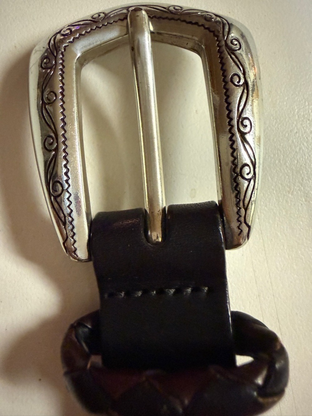 Vintage Brighton Concho Belt 97010. Two Tone. SZ 32 M/L Beautiful Condition.